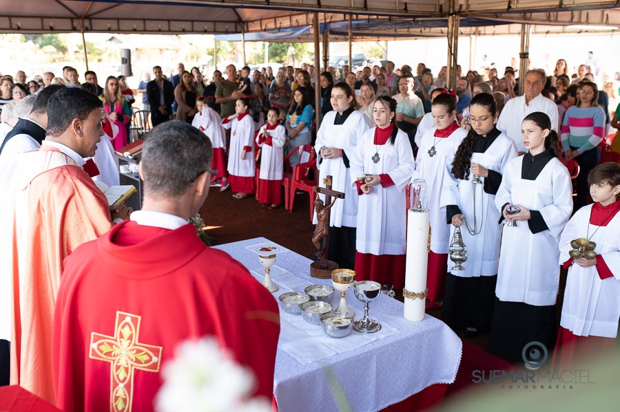 Prefeito Alan Guedes participa de missa campal que marca lançamento de novo santuário da Sagrado Coração de Jesus