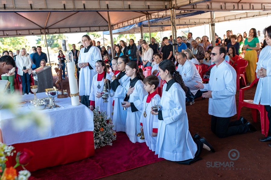 Prefeito Alan Guedes participa de missa campal que marca lançamento de novo santuário da Sagrado Coração de Jesus