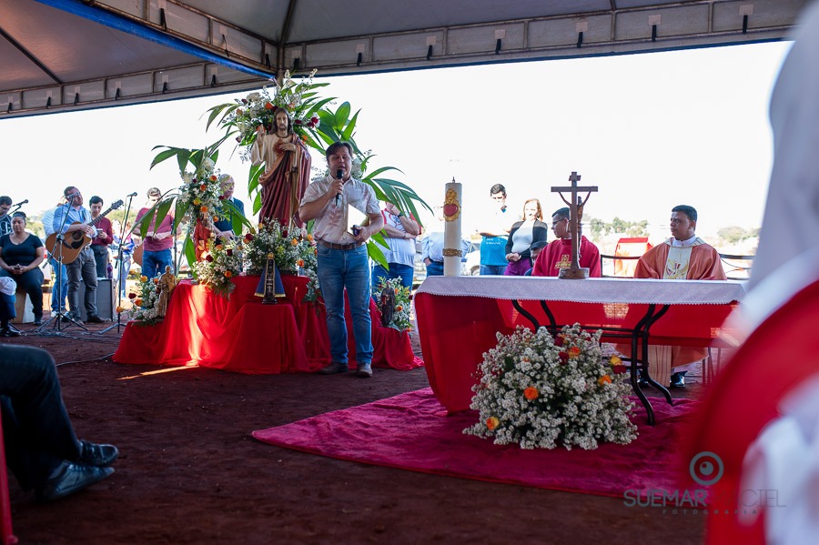 Prefeito Alan Guedes participa de missa campal que marca lançamento de novo santuário da Sagrado Coração de Jesus