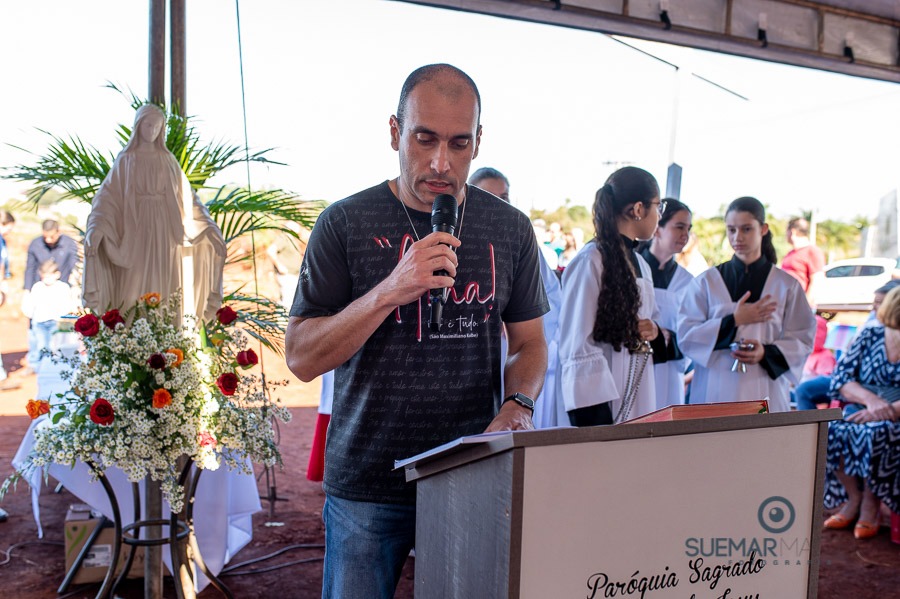 Prefeito Alan Guedes participa de missa campal que marca lançamento de novo santuário da Sagrado Coração de Jesus