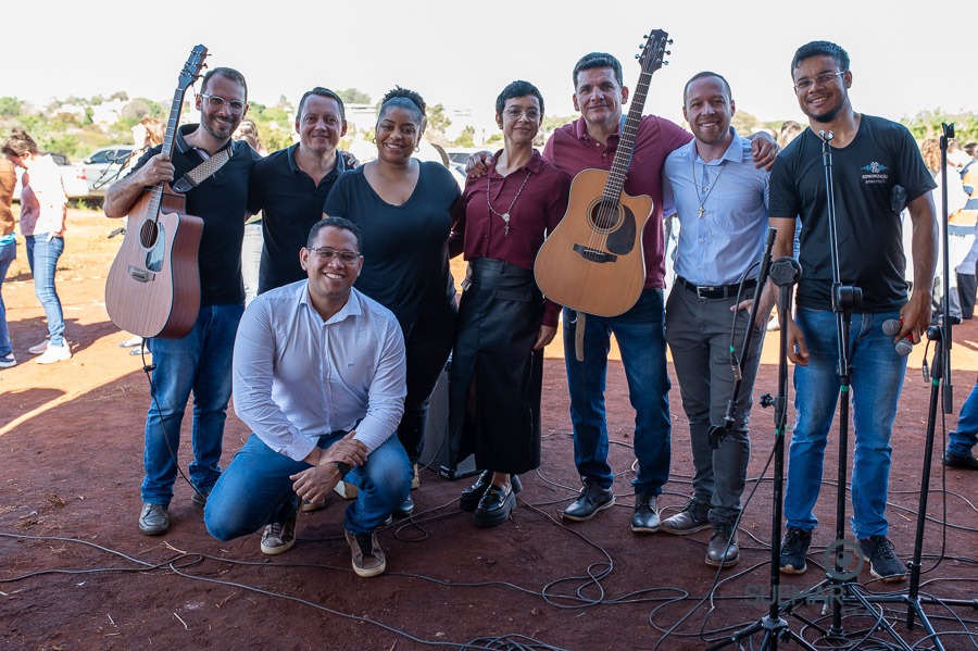 Prefeito Alan Guedes participa de missa campal que marca lançamento de novo santuário da Sagrado Coração de Jesus
