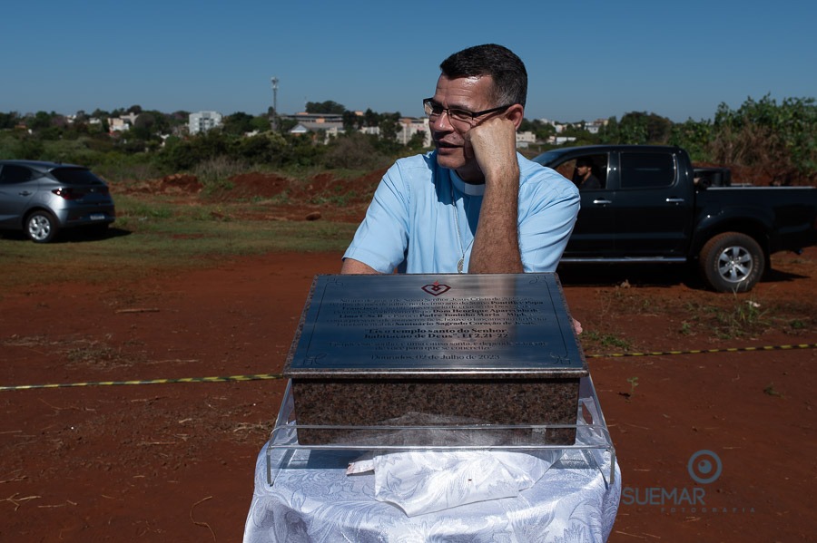 Prefeito Alan Guedes participa de missa campal que marca lançamento de novo santuário da Sagrado Coração de Jesus