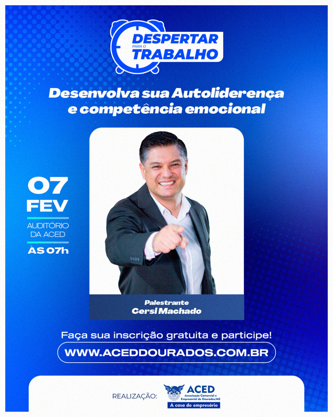 Inscrição da palestra é totalmente gratuita