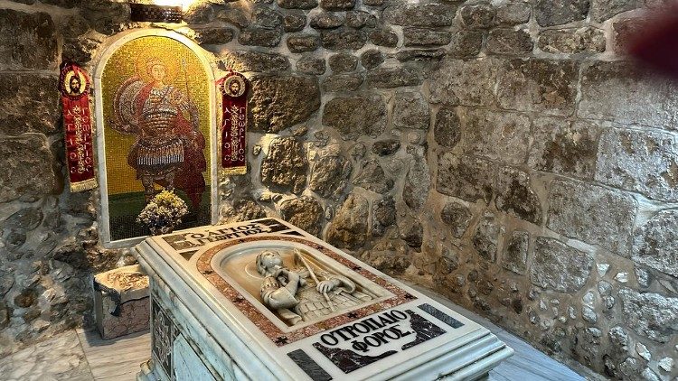 Da antiga Lod, terra de São Jorge, os votos de "feliz onomástico" ao Papa Da antiga Lod, terra de São Jorge, os votos de "feliz onomástico" ao Papa