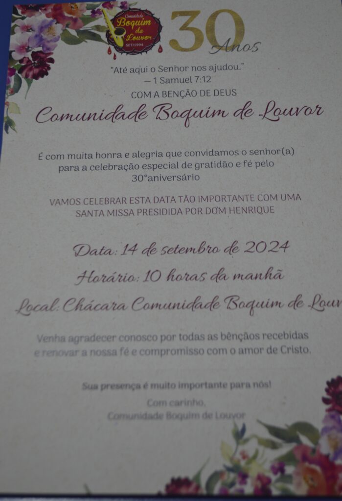 Bispo preside missa dos 30 anos da Comunidade 'Boquim de Louvor' Bispo preside missa dos 30 anos da Comunidade 'Boquim de Louvor'